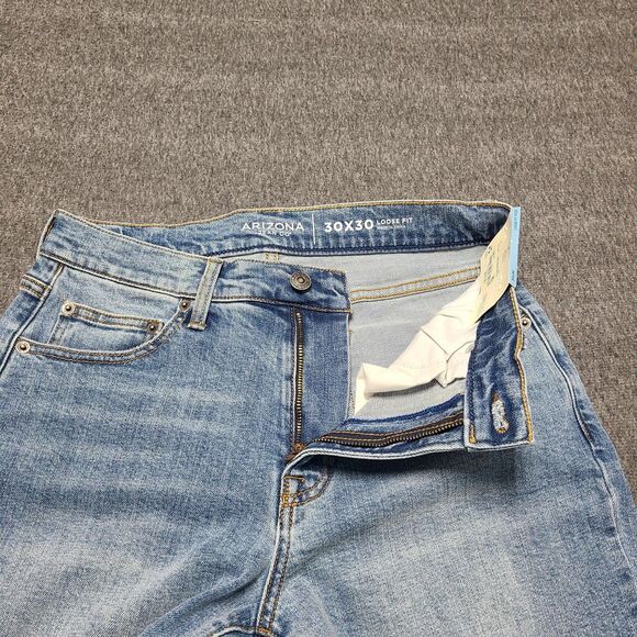 Arizona‎ Jeans Mens 30x30 Blue Distressed Loose Fit Straight Leg Denim Pants - Picture 4 of 10